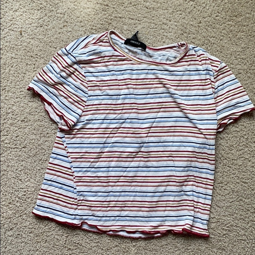 Basic Striped crew neck t-shirt